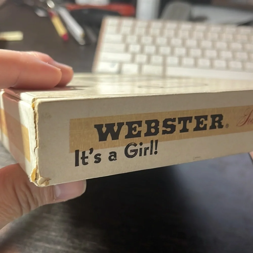 WEBSTER CIGARS BOX ITS A GIRL  8 in. by 6 in.